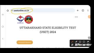 How to fill Uttarakhand State Eligibility Test USET 2024 form online [upl. by Octave]