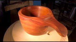 drechseln einer Holz Kaffeetasse woodturning a Coffee cup DIY [upl. by Brick538]