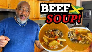 How to make Jamaican Beef Soup  Deddys Kitchen [upl. by Rodolph]