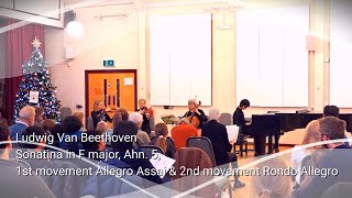 Beethoven Sonatina in F major Ahn 5 No1 amp No2 blindpianist chapmanshum stringtrio beethoven [upl. by Gnagflow900]