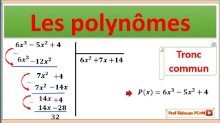 les polynomes cours et exercices corrigés tronc commun [upl. by Clayborne]