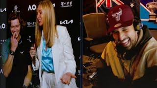 Nick Kyrgios leaves Andrey Rublev in hysterics with entertaining Australian Open interview [upl. by Jud]