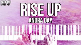 Rise Up Karaoke Andra Day LOWER KEY Slowed Acoustic Piano Instrumental [upl. by Llirrem]