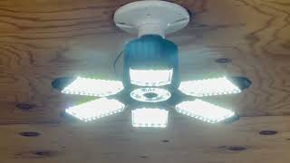 LED Garage Light 200W 20000LM 6500K Deformable LED Garage Ceiling Light Review Really bright [upl. by Burd]