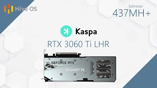 Kaspa Mining  3060 Ti Hashrate and Overclock  Hiveos [upl. by Celik]