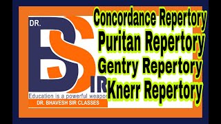 Concordance Repertory Puritan Repertory Gentry Repertory Knerr Repertory Homoeopathy [upl. by Iggem]