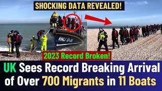 Over 700 Migrants Arrive in UK in a Single Day  Alarming Figures Released [upl. by Ahsieker]