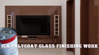 wood polish  ICA polycoat glass finishing work  ica polycoat  Tectonic work  shorts [upl. by Aynot]