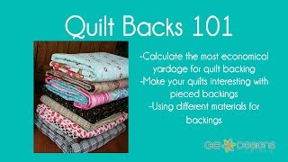 Quilt Backs 101 with Gudrun Erla of GE Designs [upl. by Eniamret913]