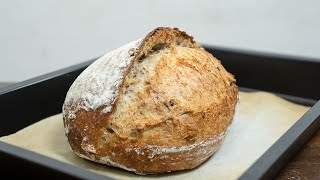 Let the flour rest overnight Make delicious country whole wheat bread quickly [upl. by Jacky476]