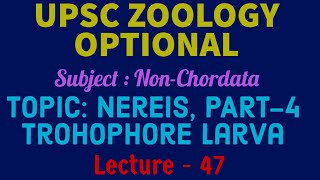 UPSC ZOOLOGY OPTIONAL NonChordata L47  NEREIS P4 Trochophore Larva  IAS  IFS Dr RK Sir [upl. by Alioz]