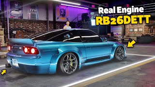 Need for Speed Heat  RB26 NISSAN 180SX TYPE X Customization  Real Engine amp Sound [upl. by Asikal328]