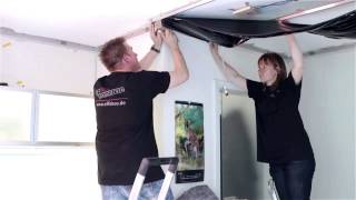 EFFDECO Spanndecken Montage Video  Decke  Holzdecke  Raumdecke renovieren  mit LED Beleuchtung [upl. by Nilre]