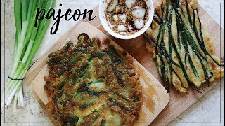 Korean Green Onion Pancake  Pajeon  Easy Vegan Recipe [upl. by Aitenev]