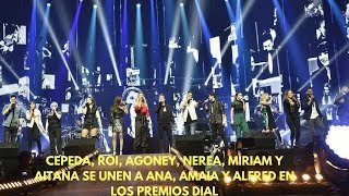 Cepeda Roi Agoney Nerea Miriam y Aitana se unen a Ana Amaia y Alfred en los Premios Dial [upl. by Kessel]