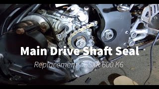 Main Drive Shaft Seal Replacement  Suzuki GSXR 600 K6  Oil Leak [upl. by Adalard]