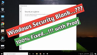 How to fix Windows Security Error  Security at a glance Blank Window  COMPUTER MASTER [upl. by Bloomer512]