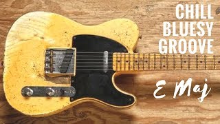 Chill Bluesy Groove  Guitar Backing Track Jam in E [upl. by Ellehcrad212]