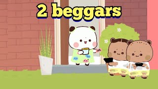 beggars at peachys house 😰  cutegirlpeachgoma bubuanddudu bubududu peachugomu animation ok [upl. by Ellehcsar]