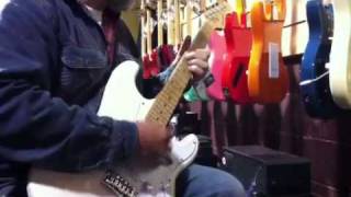 Don Schanche playing a 149 Indiana strat copy at Earthshaking Music [upl. by Ramel11]