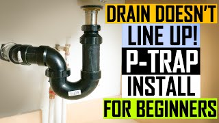 PTrap Installation Drain Doesnt LINE UP with Bathroom Sink Pipe  2022 [upl. by Anirtal]