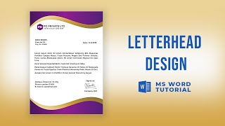 How to Make Letterhead Design in Microsoft Word  letterhead design in word [upl. by Horowitz224]