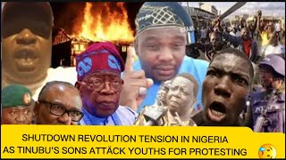 SHUTDOWN REVOLUTION TENSION IN NIGERIAAS TINUBUS SONS ATTÄCK YOUTHS FOR PROTESTING viralvideo [upl. by Idnahk]