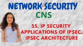 55 IP Security  Applications Of IPSec IPSec Architecture CNS [upl. by Aelat927]