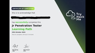 MY TRYHACKME JUNIOR PENETRATION TESTER PATHEXPERIENCECERTIFICATION [upl. by Enaelem]