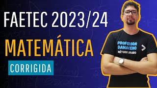 FAETEC 2024  MATEMÁTICA CORRIGIDA [upl. by Illac]