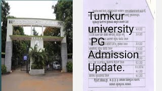 Tumkur University PG Admission 202324 Mcom Msc MA [upl. by Kosaka]