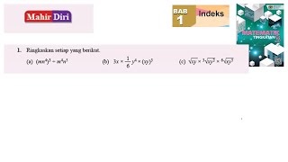 KSSM Matematik Tingkatan 3 Bab 1 indeks ringkaskan berikut mahir diri no1 cabaran dinamis buku teks [upl. by Krispin]