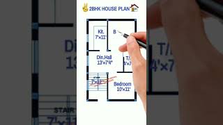 19 × 31 small village house plan  19 × 31 ghar ka naksha  2 bhk house plan shorts smallhouse [upl. by Nnaeirrac477]