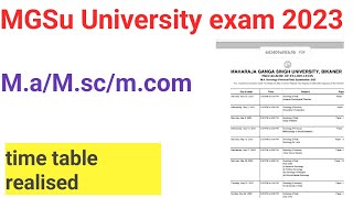 MGSU bikaner exam 2023 Mamscmcom exam time table realised [upl. by Yanahc]