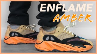 YEEZY 700 V1 Enflame Amber Review  On Foot [upl. by Artied]