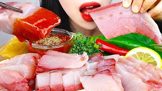 ASMR HAMACHI 방어회 먹방 RAW FISH YELLOW TAIL MUKBANG NO TALKING EATING SOUNDS [upl. by Alrad]