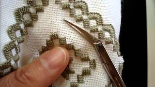 Hardanger Embroidery Lesson 8 Cutting the interior [upl. by Huskamp]