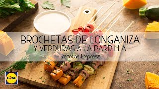 Brochetas de Longaniza y Verduras a la Parrilla  Recetas Express [upl. by Wiskind]