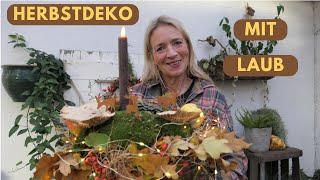 Herbststimmung im Tontopf 💚 DIY Tischdeko mit Laub amp Moos 💚 Herbstdeko💚 Rumtopf upcycling Idee [upl. by Yramesor87]