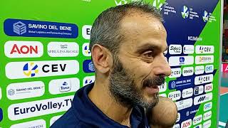 Marco Gaspari coach Savino Del Bene Scandicci post vittoria Chsmpions con Vuluntari [upl. by Teador899]