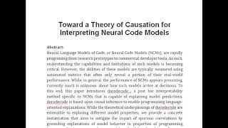 Toward a Theory of Causation for Interpreting Neural Code Models [upl. by Fridlund546]