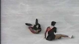 Piece on the Dangers of Pairs Skating  1988 Calgary Figure Skating Pairs Short Program US ABC [upl. by Griseldis824]