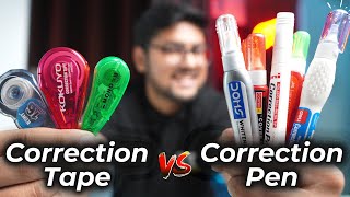 Correction Pen Vs Correction Tape  Which is Best for Students  MEGA COMPARISON 🔥🔥 [upl. by Ainoval]