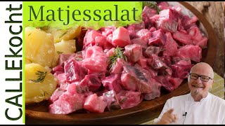 Roter Heringssalat selber machen Rezept mit holländischen Matjes [upl. by Chiquita108]