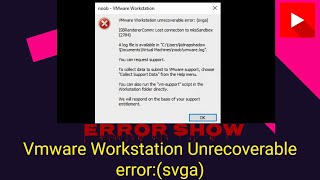 Vmware Workstation Unrecoverable error svga ISBRendererComm2784  100 Error solved  Kidnapshadow [upl. by Carlin415]