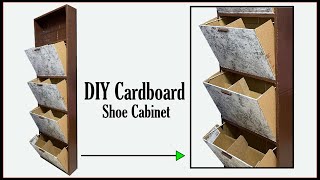 DIY Cardboard Shoe Cabinet  Shoe Organizer  Shoe Rack [upl. by Eiroc]