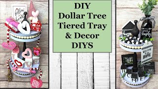 DIY DOLLAR TREE TIERED TRAY AND DECOR DIYS  Part ONE  Magnolia Design Co  Dollar Tree DIY [upl. by Laidlaw]