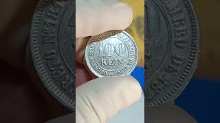 Moeda de 100 Réis 1883 Valores Atualizados 2025 moedas moedasvaliosas moedasraras shorts [upl. by Auburta]