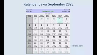 Kalender Jawa September 2023 Lengkap Hari Baik [upl. by Lener]