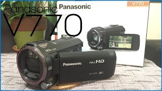 Panasonic HC V770 HD Camcorder Unboxing Features amp Accessories [upl. by Nichol]